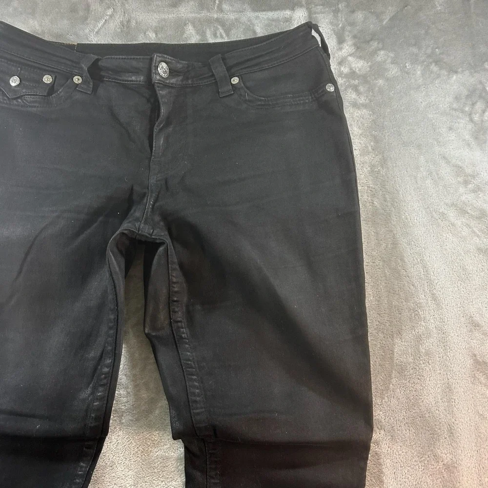 True Religion Section Skinny Jeans Mens 34x30 Black Dark Wash Slim Denim Pants